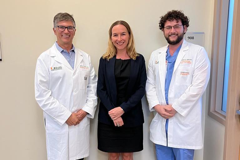 Dr. Heidecker receiving an honorary professorship from the University of Miami after giving the 30th Annual Lemberg Lectureship in 2022.